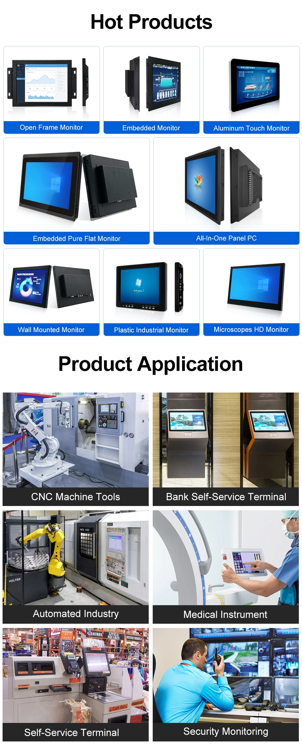 7 Inch 800*480 HDMI VGA AV BNC Non Touch Screen Metal Case TFT Open Frame Embedded OEM ODM Industrial LCD Monitor