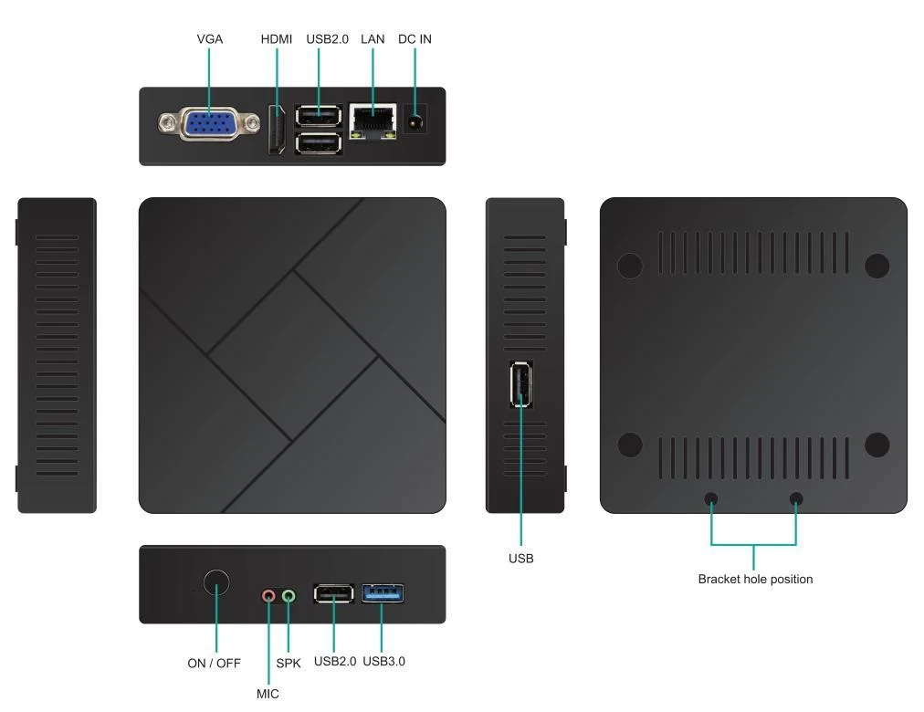 Mini PC Windows 7/8.1/10, Linux OS 4GB Rdp8.1 Mini Computer