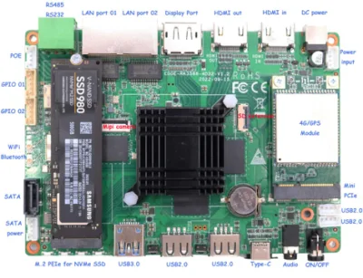 Mekotronics R58X-4G Mini PC M. 2 Pcie Nvme Entrada HDMI Linux 6 Tops 16+128g