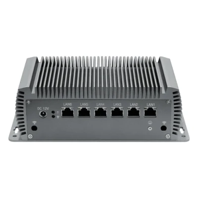 LAN*6 WiFi*2 DC12V o soporte personalizado Windows/Linux/Android Mini Embedded Fanless Industrial Box PC I7