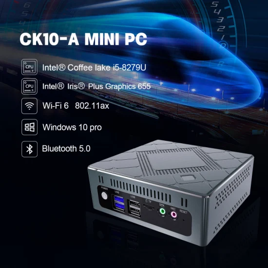 Qunshi 2022 La última mejor calidad Inudstrial Mini Comouter PC Ck10 Coffee Lake I5 8279u Mini computadora Intel Windows 10 Gaming PC para trabajo comercial Mini PC